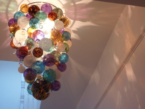 Bespoke hand-blown glass chandeliers from Roast